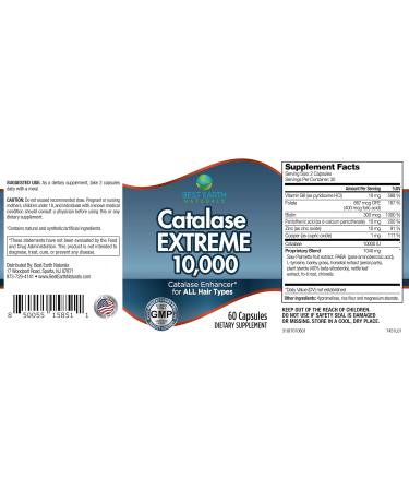 Best Earth Naturals Catalase Extreme Supplement 10 000 with Saw Palmetto Biotin Fo-Ti PABA - Hair Supplements for Strong Hair - 180 Capsules - Pack of 3 (90-Day Supply) - Buy Online on GoSupps.com