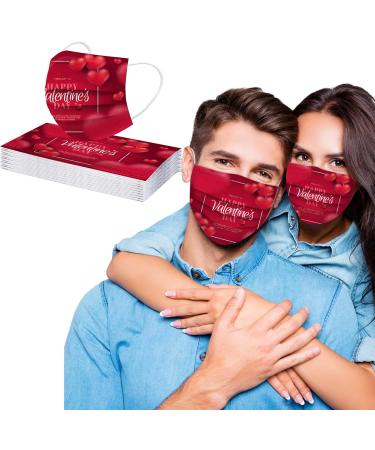 ZQP 10PCS Adult Valentine's Day Theme Disposable Face Masks Dustproof Windproof Face Bandanas_Covering_MASK for Women and Men Fashion Multicolor Love Heart Print Three-Layer Face Scarf - Buy Online on GoSupps.com