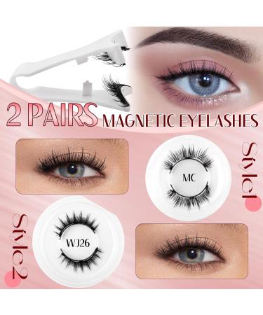 GEMERRY 2 Pair Magnetic Eyelashes Natural Look Magnetic Lashes No Glue or Eyeliner Needed Magnetic Lashes Reusable Magnetic Eyelashes with Applicator B01 - Buy Online on GoSupps.com
