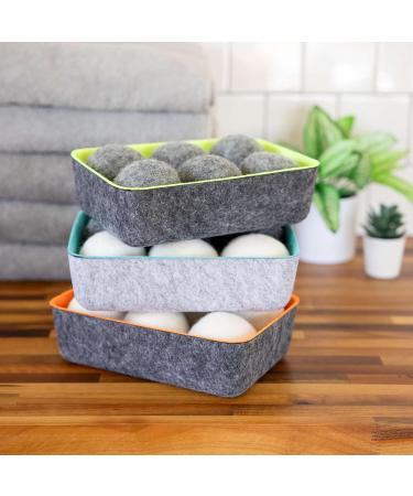 Three by Three Seattle Felt Like it! Wool Dryer Balls - 6 Pack Grey & White | Natural Fabric Softener Alternative Reduces Drying Time & Static Cling - Buy Online on GoSupps.com