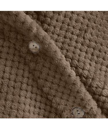 Hanxiulin Womens Fleece Jacket - Plush Cuddle Winter Parka Reversible Hooded Sweat Jacket in Coffee - Buy Online on GoSupps.com