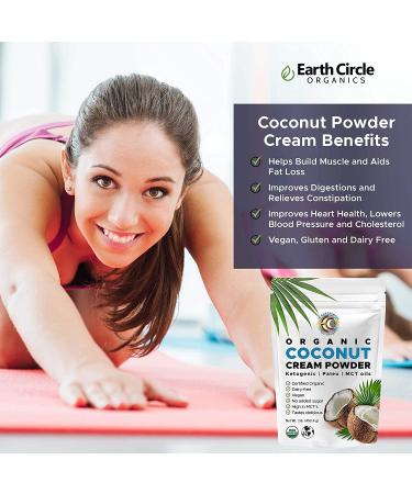 Organic Coconut Cream Powder 1 lb - Earth Circle Organics | Pure, Natural & Dairy-Free - Buy Online on GoSupps.com