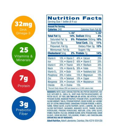 Pediasure Grow & Gain with Fiber Nutrition Shake - Vanilla 8 fl oz - Buy Online on GoSupps.com