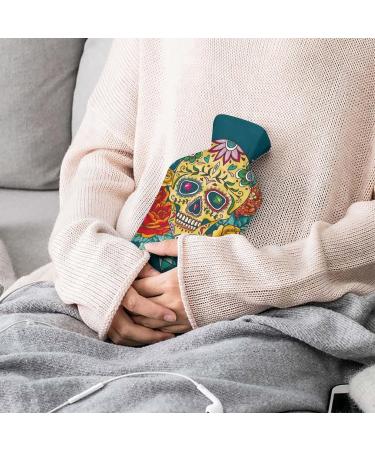Hot Water Bottle with Lid - Skull Rubber Pain Relief Bag | Cramps Foot Warmer & Hot/Cold Therapy - Buy Online on GoSupps.com