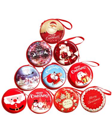 10pcs Christmas Santa Claus Gifts Candy Pouch Coin Purse Bluetooth Headset Carrying Case