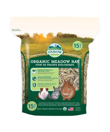 Oxbow Animal Health Organic Meadow Hay - All Natural Hay for Rabbits, Guinea Pigs, Chinchillas, Hamsters & Gerbils 15 Ounce (Pack of 1)