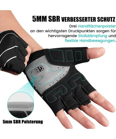 Atercel Bicycle Gloves for Men & Women - 5mm SBR Padding Shock-Damping MTB Gloves - Durable Comfortable Sports Gear - Black - Buy Online on GoSupps.com