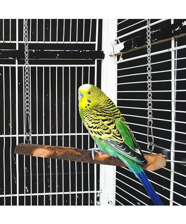 POPETPOP Bird Swing 2 Packs Parrot Swing Wooden Bird Swing Toy with Bell Hanging Swing Ring for Budgie Parakeet Cockatiel - Buy Online on GoSupps.com