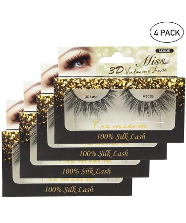 4 Pairs Miss Lash 100% Handmade Tapered 3D Volume Lashes M303B - Premium Quality Eyelash Extensions for Stunning Looks - Buy Online on GoSupps.com