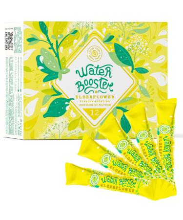 Water Booster beverage mixture with vitamin C - drink powder with elderflower taste - of course delicious low in calories and low in sugar - 12x2.5g powder for loosening in water