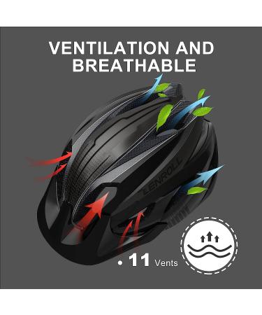 Zenroll Adult Bike Helmet with Detachable Visor - Stylish Lightweight Design for Men and Women Cycling - Large Black - Buy Online on GoSupps.com