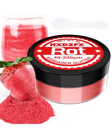 Edible glitter for drinks - food coloring powder shimmering glitter powder food glitter powder for chocolate cake fondant drinks - 8G (red) - Buy Online on GoSupps.com