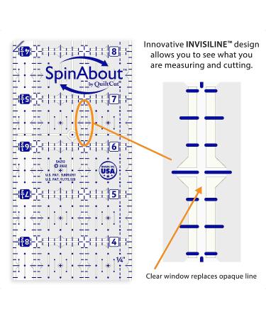 QuiltCut SpinAbout Non-Slip Quilting Ruler Set - 5 Piece Rectangle Set - USA Made - Buy Online on GoSupps.com