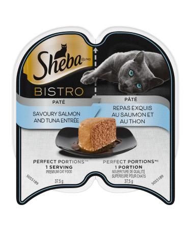 SHEBA Bistro Perfect PORTIONS Cat Food Wet Adult Pat Savoury Salmon & Tuna Entr e 75g Tray (24 Pack) Pat Salmon & Tuna Entr e 75 g (Pack of 24)