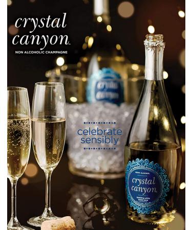 Crystal Canyon Sparkling Non Alcoholic Champagne Style Wine 25.4oz (2 Pack) - Zero Alcohol, White Grapes, No Added Sugar, Kosher - Buy Online on GoSupps.com