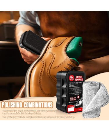 ZJoey 12 Pcs Shoe Shine Sponge Instant Shine Leather Shoe Polish with Shoe Cleaning Cloths for Shoe Boot Furniture Jacket Leather Care(Style F) 12 Pcs Style F - Buy Online on GoSupps.com