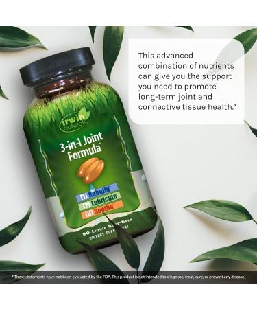 Irwin Naturals 3-in-1 Joint Formula - Powerful Joint Support Supplement with Glucosamine Chondroitin Turmeric & Boswellia - 90 Liquid Softgels - Buy Online on GoSupps.com