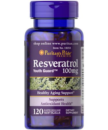 Puritan's Pride Resveratrol 100 mg / 120 Softgels