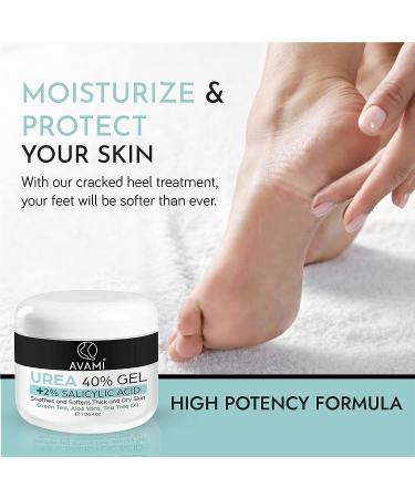 AVAMI 40% Urea Gel with Salicylic Acid, Tea Tree & Aloe Vera - Softens Dry Skin, Heals Cracked Heels & Calluses (Set) - Buy Online on GoSupps.com