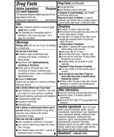 Equate Omeprazole Delayed Release 20 mg Acid Reflux & Heartburn Treatment - Set by Basket Goods - Buy Online on GoSupps.com