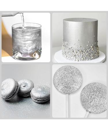 Buy Sparkle Silver Edible Glitter Powder 30g Metallic Food Coloring for Drinks Cakes & Cocktails International Shipping Available - Buy Online on GoSupps.com