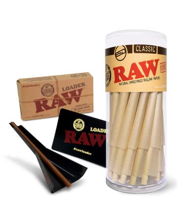 RAW Classic King Size Pre-Rolled Cones Bundle - 50 Pack and Cone Loader Classic 51 Piece Set - Buy Online on GoSupps.com