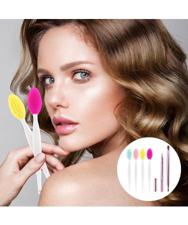 Retractable Lip Brush Set - Double-Ended Lipstick & Gloss Applicator Silicone Exfoliator Tool for Perfect Lip Makeup - Travel-Friendly - Buy Online on GoSupps.com