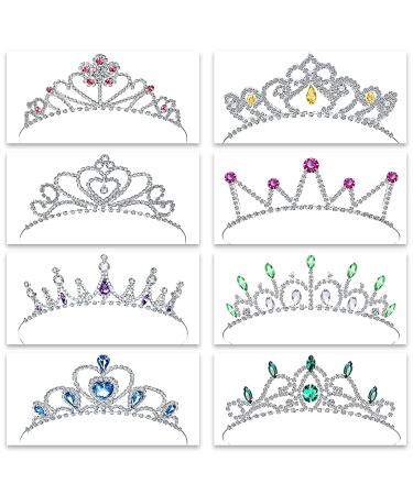 Girls Crown Tiara Set - Christmas Silver Rhinestone Princess Crystal Tiara Headband - Buy Online on GoSupps.com