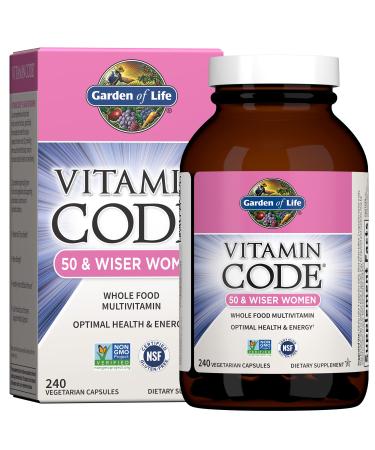 Garden of Life Vitamin Code 50 & Wiser Women 240 Vegetarian Capsules