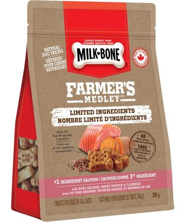 Milk-Bone Farmer's Medley Limited Ingredient Natural Dog Treats with Real Salmon Potato & Flax Seed 280g Bags (Pack of 4) Salmon 70 g (Pack of 4) - Buy Online on GoSupps.com