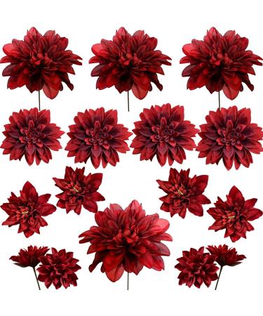 OrgMemory Silk Flowers Combo Box - Burgundy Dahlias Bouquet for DIY Floral Arrangements, Wedding, Home Decor - Buy Online on GoSupps.com