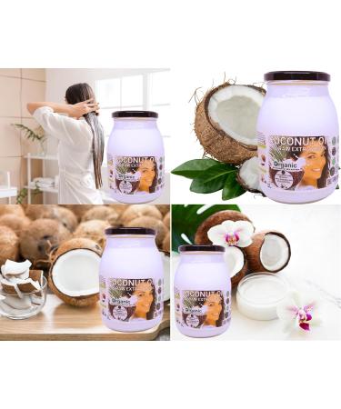 Nativilis Organic Coconut Oil 1L (Cocos Nucifera) - Extra Virgin Raw Cold Pressed Pro Derma Moisturizer Skin Hair Vegan 100% Natural Ethically Sourced Copaiba Properties 1000ml Glass Jar (1L) - Buy Online on GoSupps.com