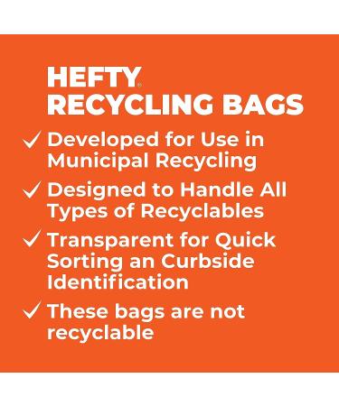 Hefty Recycling Trash Bags, 13 Gallon, 60 Count - Blue - Buy Online on GoSupps.com