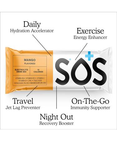 SOS Hydration Electrolyte Powder (Stick Packets (8 Servings) Mango) Mango Stick Packets (8 Servings) - Buy Online on GoSupps.com