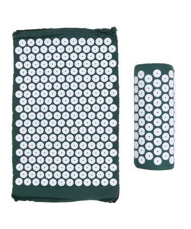 Massage Pillow Cushion Set for Blood Circulation - Removable Elastic Sponge Acupressure Pad - Dark Green - Ideal for Home & Beauty Salon - Buy Online on GoSupps.com