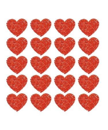 20 Pieces Heart Patches Iron On Heart Appliques Adhesive Rhinestone Glitter Heart Patches Bling Rhinestone Appliques for Clothing Shoes Bags Hats Repair Decoration and DIY Accessory