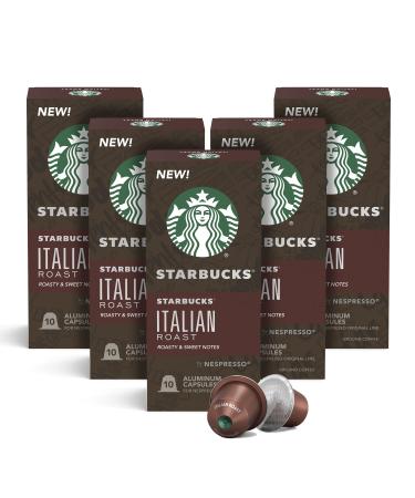 Starbucks by Nespresso Dark Roast Italian Roast Coffee (50-count single serve capsules, compatible with Nespresso Original Line System) Italian Style