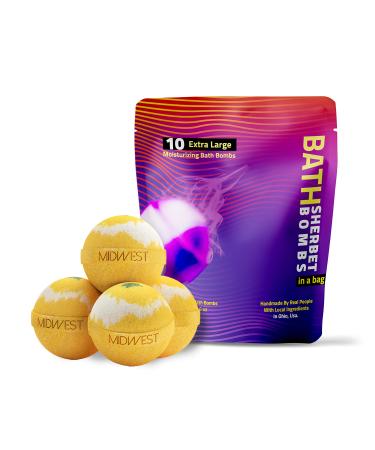 Lemongrass Supreme Luxury Bath Bombs -Set of 10 - Extra Large - 4.5oz