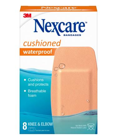Nexcare Waterproof Cushioned Bandages Knee & Elbow 2 x 4 in 8 Count Beige 8 - Buy Online on GoSupps.com