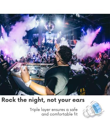 High Fidelity Concert Ear Plugs - Noise Reduction & Hearing Protection for Live Music Festivals & Nightclubs - 24dB - 2 Pairs (Blue) | Shop Internationally - Buy Online on GoSupps.com