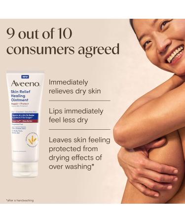 Aveeno Skin Relief Healing Ointment 72-Hour Skin Protectant with Triple Oat & Shea Butter for Extra Dry Cracked & Sensitive Skin Fragrance-Free & Multi-Use for Lips 7.2 oz - Buy Online on GoSupps.com