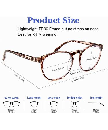 FEIYOLD Blue Light Blocking Glasses 2Pack - Retro Round Anti Eyestrain Computer Gaming Glasses for Women/Men (Leopard+Blue) - Buy Online on GoSupps.com