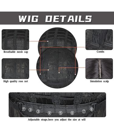 MISSQUEEN Long Black Wig with Bangs - 30 Inch Synthetic Straight Hair for Women - Buy Online on GoSupps.com