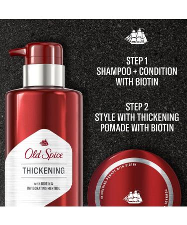 Old Spice Men's Thickening 2-in-1 Shampoo & Conditioner + Styling Pomade Bundle with Biotin & Menthol - 2.22 Oz Pomade + 17.9 Fl Oz Shampoo - OS Thick eComm Pack - Buy Online on GoSupps.com