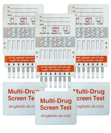 3 x 7-in-1 Rapid Drug Test Dip Cards | Professional Urine Drug Tests | Test for Cocaine Cannabis Opiates Amphetamines Methadone Ecstasy & Benzodiazepines