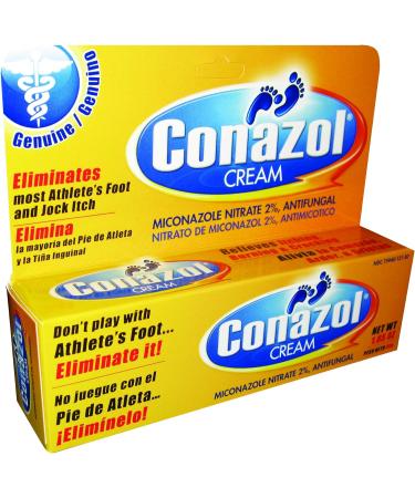 Conazol Cream Anti Fungal with Miconazole Nitrate 2% - 6 Pack | Clinically Proven for Athlete's Foot, Jock Itch, Ringworm | Maximum Strength Formula - Buy Online on GoSupps.com