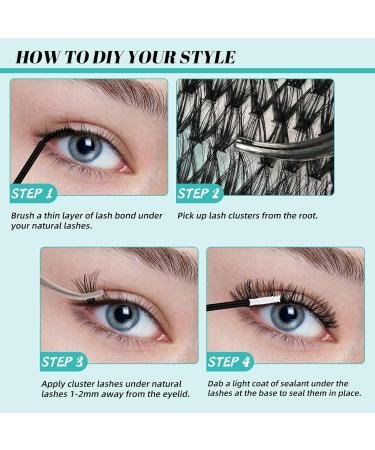 Lash Extension Kit 320Pcs - DIY Individual Lashes Clusters Bond & Seal Remover & Applicator Tool - 3040D D-Mix 9-16mm for At Home Use - Buy Online on GoSupps.com