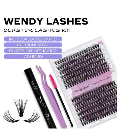 DIY Lash Extensions Set - Cluster Lashes & Eyeholder - DIY Eyelash Bond & Seal Kit (3D+40D-D CURL 12-16mm) for At-Home Application | International Shipping Available - Buy Online on GoSupps.com