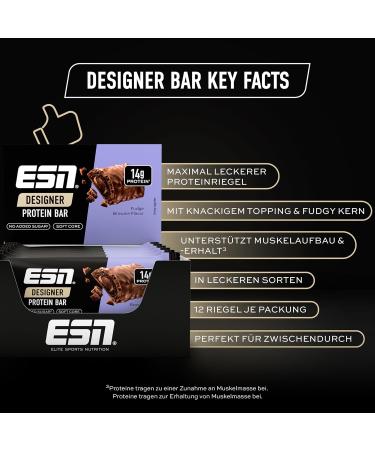 ESN Designer Bar Box - 12 Fudge Brownie Protein Bars | Premium International Shipping - Buy Online on GoSupps.com