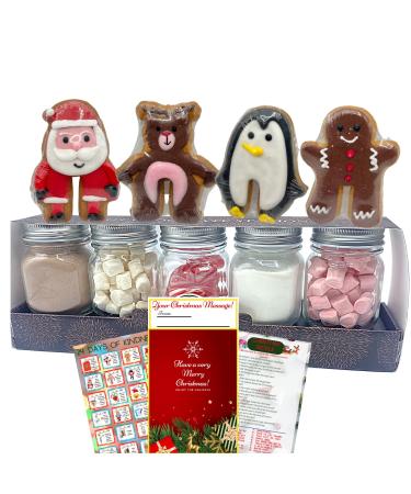 Hot Chocolate Station Gift Set with Gingerbread Mug Huggers & Christmas Activity Card - Hot Chocolate Mix Cream Powder Marshmallows & Candy Canes - Hot Chocolate Gift Set Christmas Gifts - Buy Online on GoSupps.com